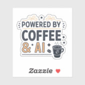 コーヒーとAIに支えられたレトロ技術ベクター シール (シート)