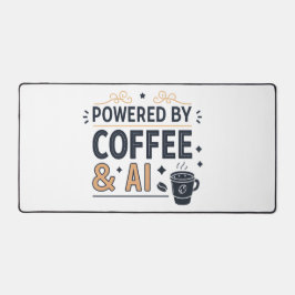 コーヒーとAIに支えられたレトロ技術ベクター デスクマット