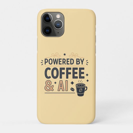 コーヒーとAIに支えられたレトロ技術ベクター Case-Mate iPhoneケース (裏)