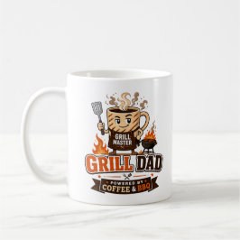 コーヒーとBBQに支えられたグリルおやじ おもしろパパ コーヒーマグカップ