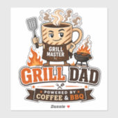 コーヒーとBBQに支えられたグリルおやじ シール (シート)
