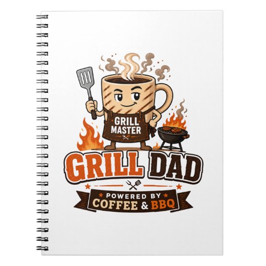 コーヒーとBBQに支えられたグリルおやじ ノートブック (正面)