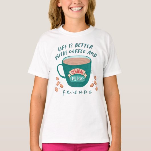 コーヒーとFRIENDSで生活が良い™ Tシャツ (正面)