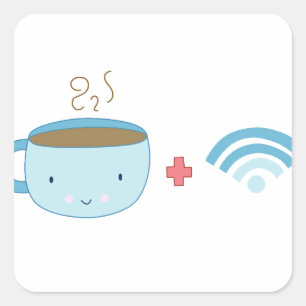 コーヒーとWi-Fi スクエアシール