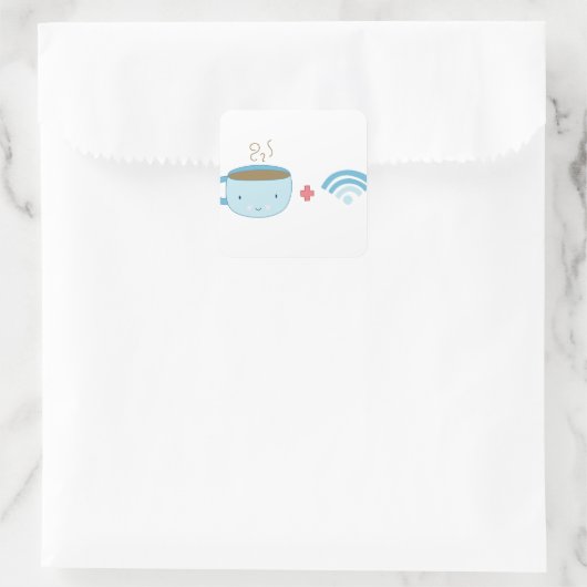 コーヒーとWifi スクエアシール (バッグ)