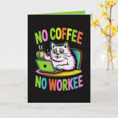 コーヒーなきゃ仕事にならないカード 面白い同僚コーヒー カード (黄色い花)