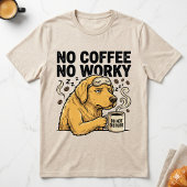コーヒーなければ仕事もせず グランピードッグ 邪魔するな Tシャツ