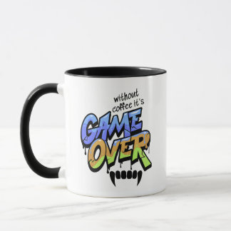 コーヒーなしではゲームオーバー - グラフィティスタイルマグ マグカップ