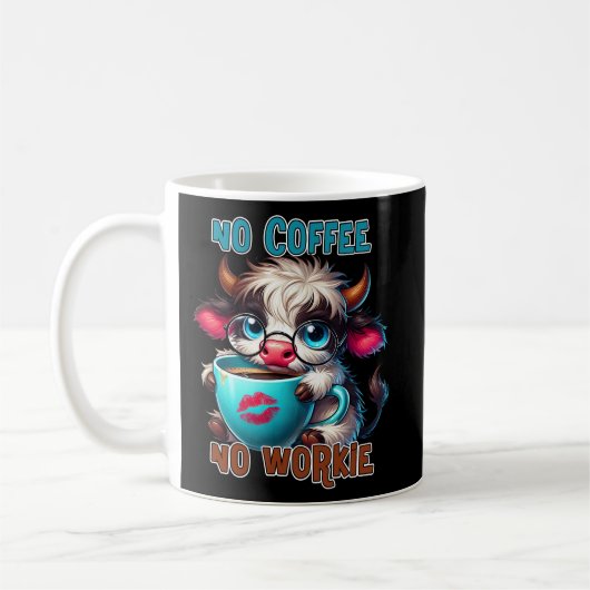 コーヒーなしでは働けません コーヒーマグカップ (左)