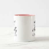 コーヒーなしでは文字通り私も出来ない ツートーンマグカップ (中央)