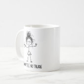 コーヒーなしでは話しません 面白い棒人間 女子 コーヒーマグカップ (正面左)