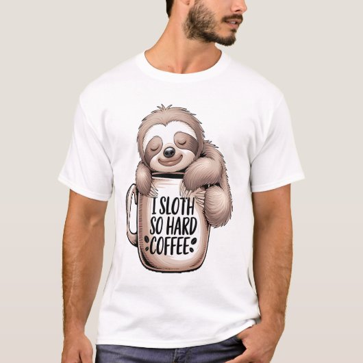 コーヒーなしのナマケモノ Tシャツ (正面)