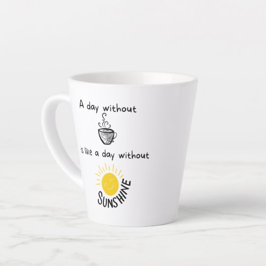 コーヒーなしの一日12ozラテマグカップ カフェラテマグ (左アングル)