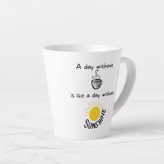 コーヒーなしの一日12ozラテマグカップ カフェラテマグ (右アングル)