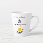 コーヒーなしの一日12ozラテマグカップ カフェラテマグ (右)