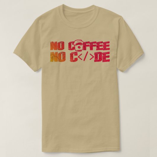 コーヒーなしコード Tシャツ (デザイン正面)