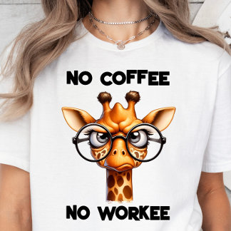 コーヒーなし、ウーキーなし、コーヒー好きおもしろいギフト Tシャツ