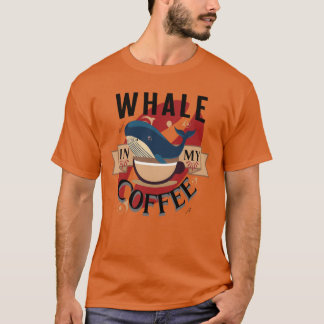 コーヒーにいるクジラ友達 Tシャツ