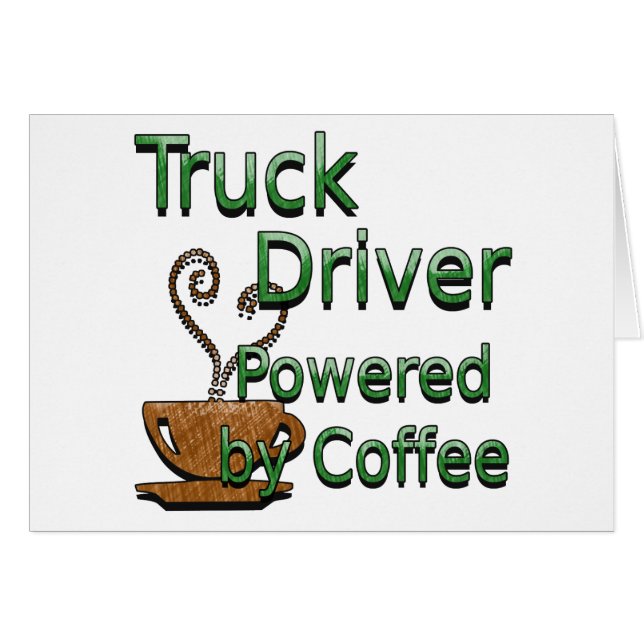 コーヒーによって動力を与えられるトラックの運転手 (正面横)
