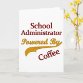 コーヒーによって動力を与えられる学校管理者 カード (黄色い花)