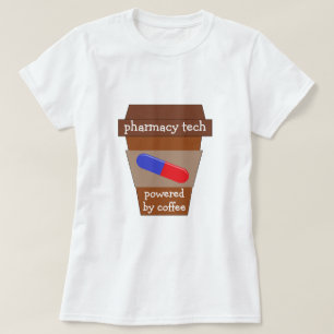 コーヒーによって動力を与えられる薬学の技術 Tシャツ