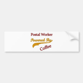 コーヒーによって動力を与えられる郵便局員 バンパーステッカー
