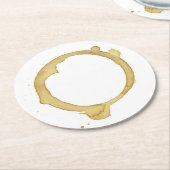 コーヒーによって汚されるコースター ラウンドペーパーコースター (アングル)