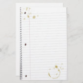 コーヒーによって汚されるノートの紙(上10) 便箋 (正面/裏面)