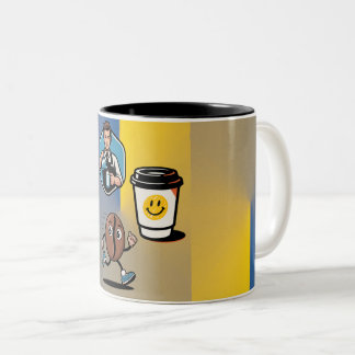 コーヒーにインスパイアされたデザインのコーヒーマグ ツートーンマグカップ