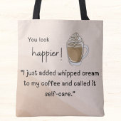 コーヒーにホイップクリームを入れたばかりだ トートバッグ