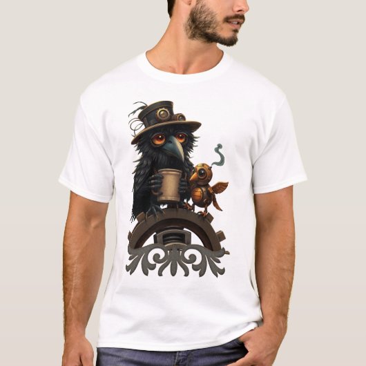 コーヒーに力を得たワタシギ Tシャツ (正面)