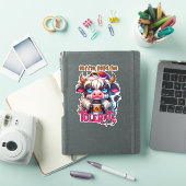 コーヒーに助けられて馬鹿に耐えてる シール (iPadカバー)