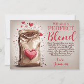 コーヒーに恋して:パーフェクトブレンド フォト ヴァレンタインデー シーズンカード (正面)