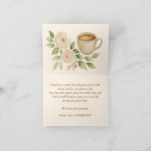 コーヒーに感謝を込めて　カード　コーヒーをテーマにした花嫁のシャワー サンキューカード (内部)