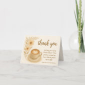 コーヒーに感謝を込めて　カード　コーヒーをテーマにした花嫁のシャワー サンキューカード (正面)