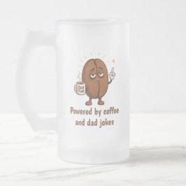 コーヒーに支えられたキュートなコーヒー豆 父の日 フロストグラスビールジョッキ