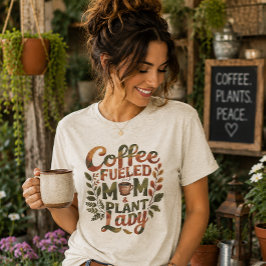 コーヒーに支えられたママと植物愛好家 トライブレンドＴシャツ