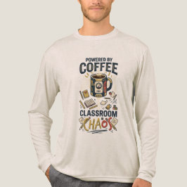 コーヒーに支えられた教室のカオス 先生Tシャツ! トライブレンドTシャツ