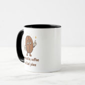 コーヒーに支えられる かわいいコーヒー豆 父の日 マグカップ (正面左)
