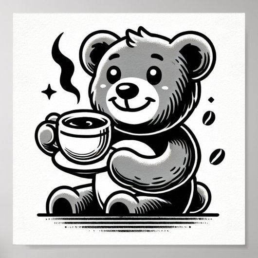 コーヒーに満足 ポスター (正面)