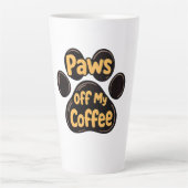 コーヒーに触れるな – 面白い犬好きデザイン カフェラテマグ (正面)