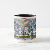 コーヒーに雪だるまからのクリスマスおめでとうを マグカップ (中央)