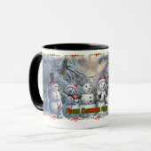 コーヒーに雪だるまからのクリスマスおめでとうを マグカップ (正面左)