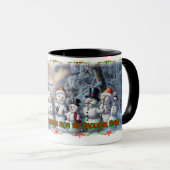 コーヒーに雪だるまからのクリスマスおめでとうを マグカップ (正面右)
