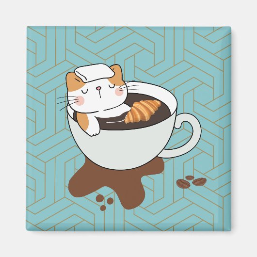 コーヒーねこ マグネット (正面)