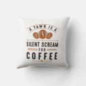 コーヒーのあくびをする クッション (裏面)