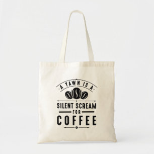コーヒーのあくびをする トートバッグ