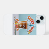 コーヒーのあとにすべてが始まる iPhone 15ケース (裏面横)