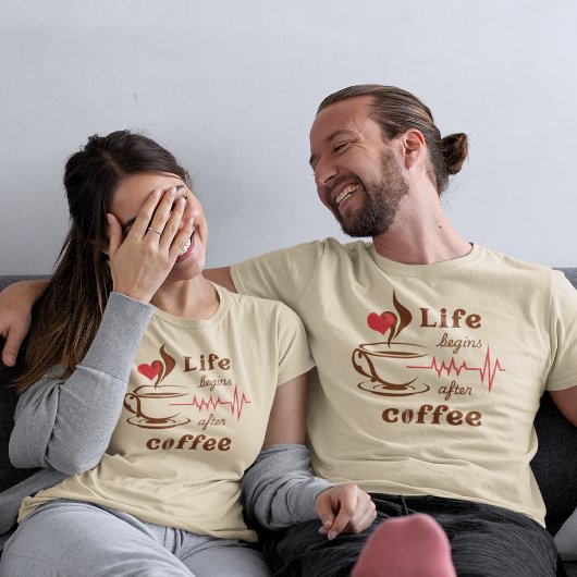 コーヒーのあとは人生が始まる Tシャツ