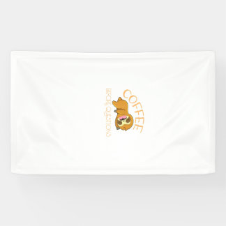 コーヒーのあとは質問に応じるナマケモノTシャツ 横断幕